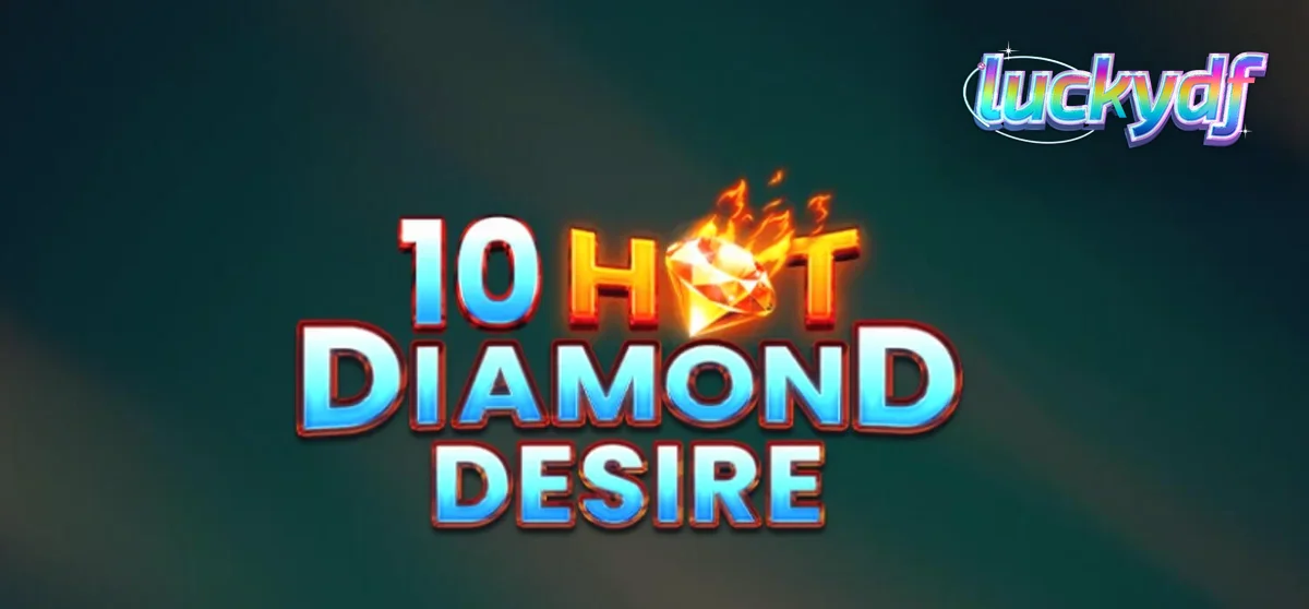 Tampilan visual slot 10 Hot Diamond Desire dengan nuansa neon dan simbol buah yang menyala.